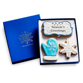 Christmas Cookies, Hand Decorated Vanilla Sugar Cookies, Christmas Gift Basket, Gourmet Holiday Food Gift Box, Christmas Gifts, For Women, Him, Her, Office, Corporate, employee, 3 Count Custom Cookies