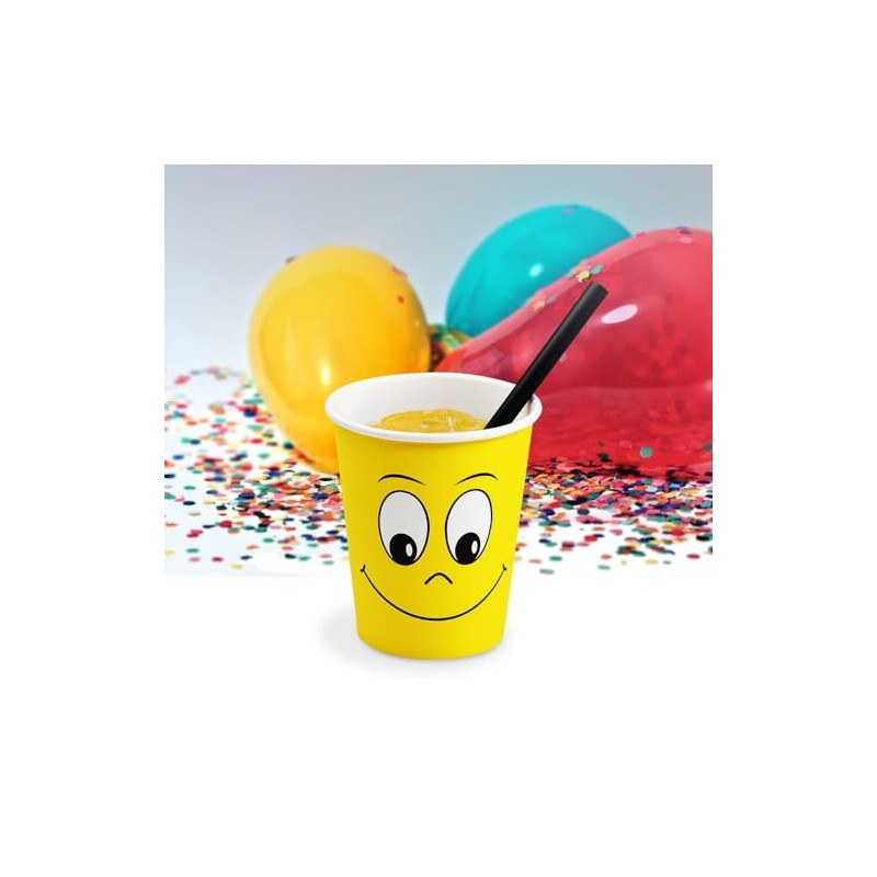 VEPATIM 50 Hot and Cold Drinks Paper Cups Smiling Face