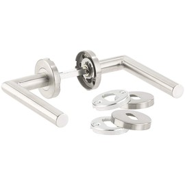 AGT Door Handle Set Stainless Steel Door Hardware Set 6 Room Door Handles 2 Bathroom Door Handles (Room Door Handles, Modern Door Fitting)