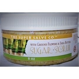 Ground Flowers & Shea Butter Sugar Scrub 100% natural ingredients