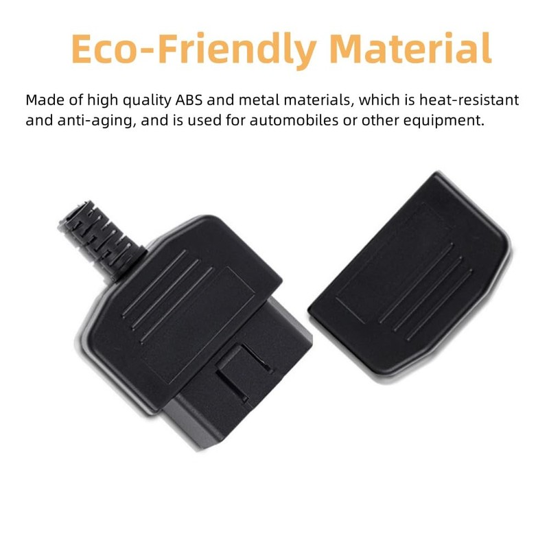 2Pcs 16 Pin OBD2 Male Connector Plug with Screws, Automobile