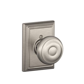 Georgian Knob with Addison Trim Non-Turning Lock, Satin Nickel (F170 GEO 619 ADD)