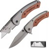 WORKPRO Folding Utility Knife & EDC Pocket Knife Wood Handle