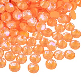 Blinginbox Flatback Rhinestones Round Gems, 1440pcs Luminous Series Glass Stones Neon Gems Non Hotfix Crystal Rhinestones for Nail Charms Crafts Clothes Tumblers,Living Coral AB Luminous,SS20.