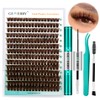 GEMERRY Brown Lash Extension Kit 30D/40D/60D/80D/100D/200D D Curl Lash Clusters