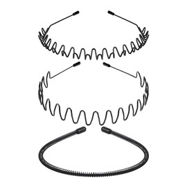 JERLITU Metal Headbands for Men and Women, Unisex Wavy Hair Bands, Adjustable Fashion Headband, Simple Non-Slip Sports Head Bands for Daily Use Spring Summer Outdoor & Gifts