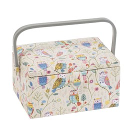 Hobby Gift Medium Sewing Storage Box, Wood/Fabric, Twit Twoo (MRM)