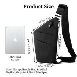 MaijjLyn Anti Theft Bag Crossbody Purse-Anti Theft Travel Bag for Women & Men Slim Sling Bag CrossBody with Adjustable Strap (Black Right)