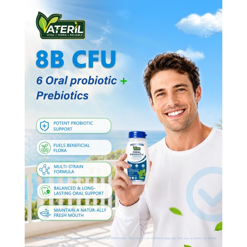 Oral Probiotics Lozenges for Adults Bad Breath, 8 Billion CFU,