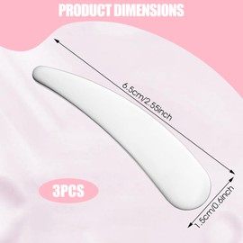 3pcs Stainless Steel Mini Makeup Spatula, Cosmetic Spatulas Skincare Scoop Applicator Facial Massage Beauty Tools Beauty Accessories for Mixing and Sampling Face Eye Cream (Silver 6.5x1.5cm)