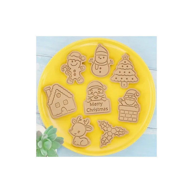Kit 8 Pzs Cortadores De Galletas Navidad Moldes Repostería