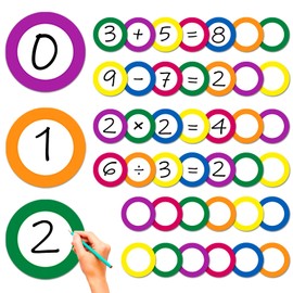 Qyeahkj 54Pcs Numbers Magnetic Accents Colorful Theme Round Whiteboard Magnets for Classroom Blank Magnetic Numbers for Classroom Whiteboard Dry Erasable Magnets for School Office Home Labels Supplies
