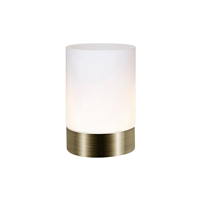 Small Antique Brass Touch Dimmable Table Lamp with Frosted Glass