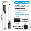 DIYDEC DIYDEC 22 Stück schwarze Whiteboard Stifte, Trockenlösch Abwischbare Marker