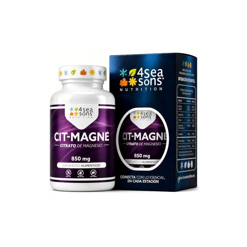Citrato de Magnesio 850 mg 120 Cápsulas Veganas Formulated by