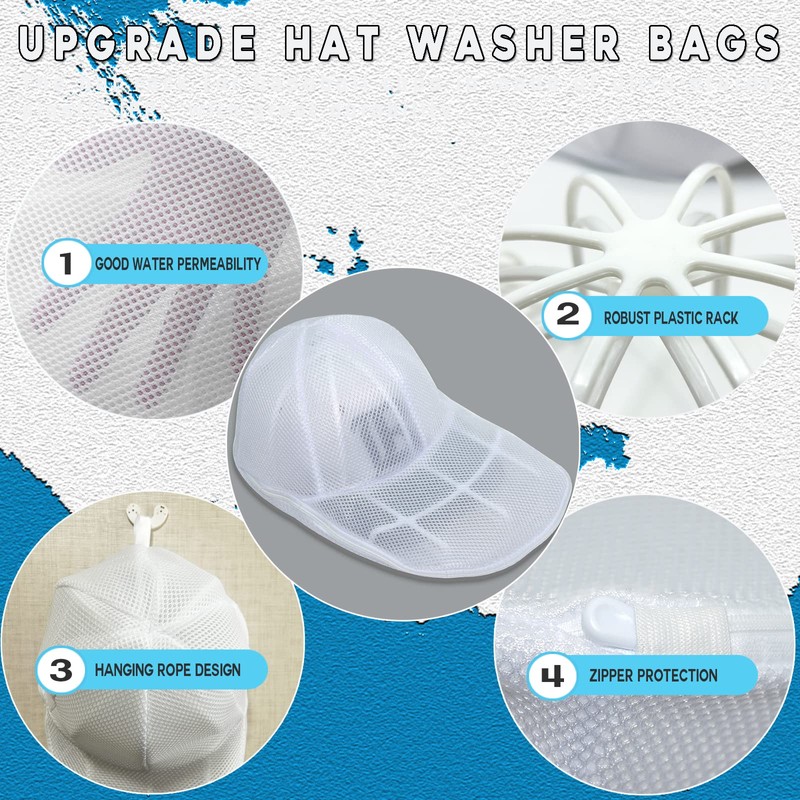 Hat Washer Cage for Washing Machine, Cap Washer with Mesh