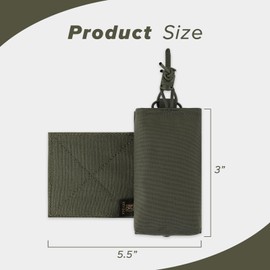 KRYDEX GEAR Magazine Holder Radio Pouch with Hook and Loop Cummerbund Side Mag Pouch Holster for Chest Rig Tactical Vest (Ranger Green)