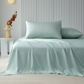 Highbuy Hotel Luxury Twin Sheet Set - Soft Breathable Bedding Set with Mint Green Tencel