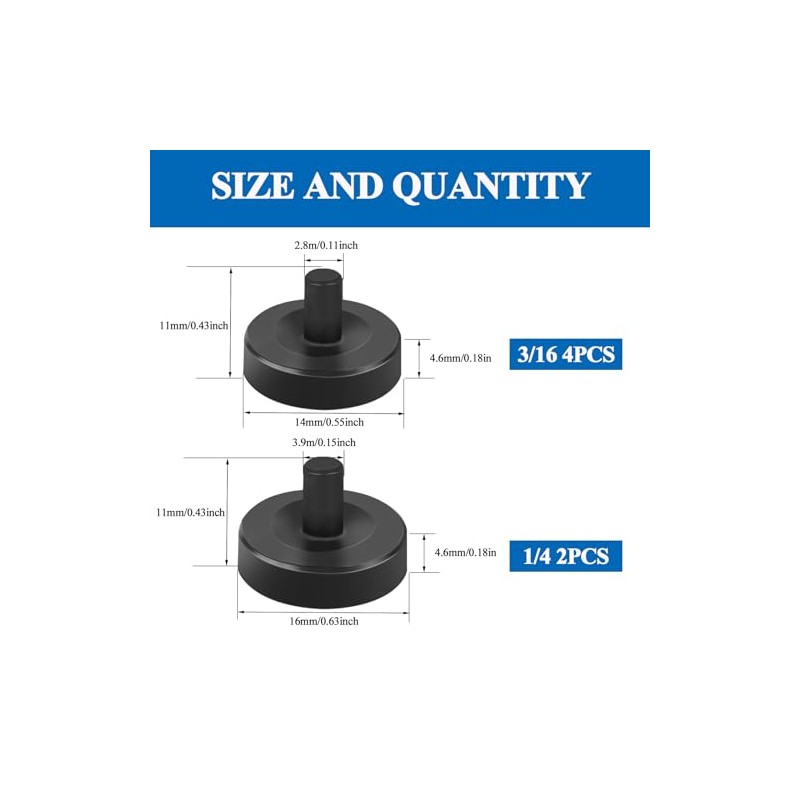 Tnisesm Steel Adapters Suit for 3/16, 1/4 Double & Single