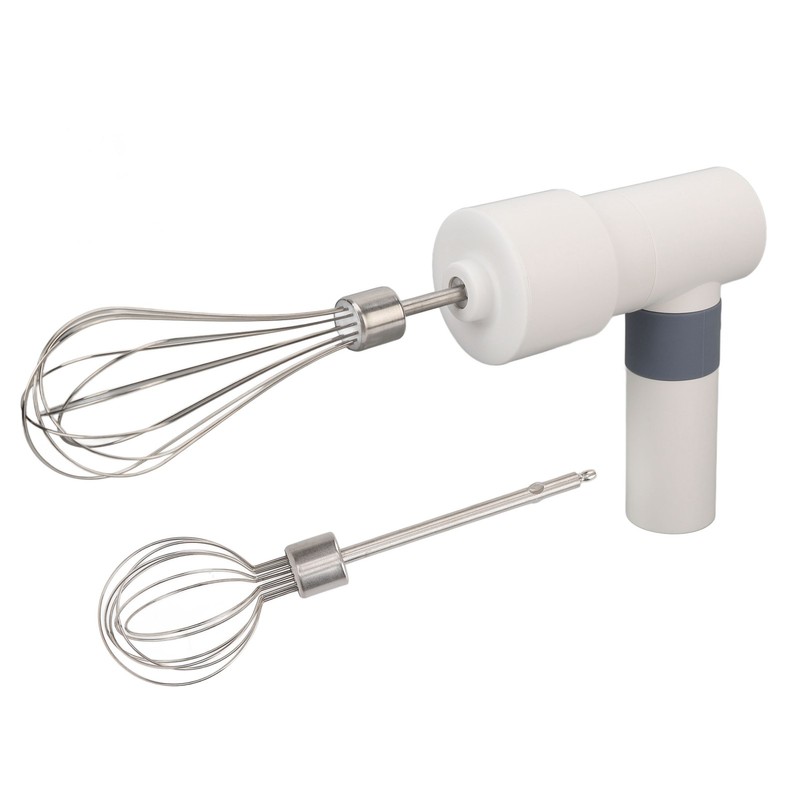 Electric Hand Mixer Warm White Cordless Rechargeable 2000mAh Battery Stainless