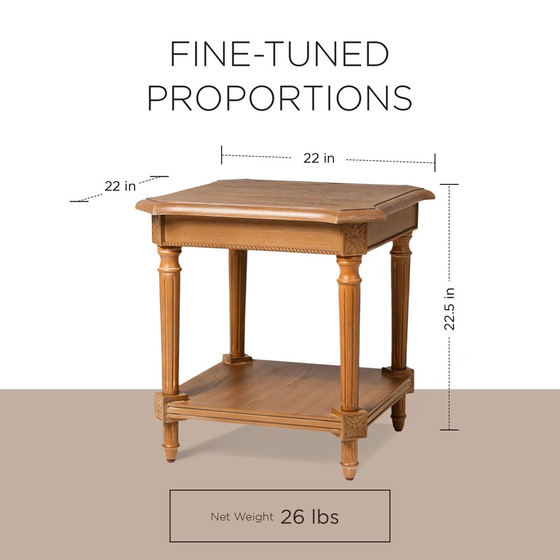 Maven Lane Pullman Multipurpose Traditional Style Tall Square Wooden Side
