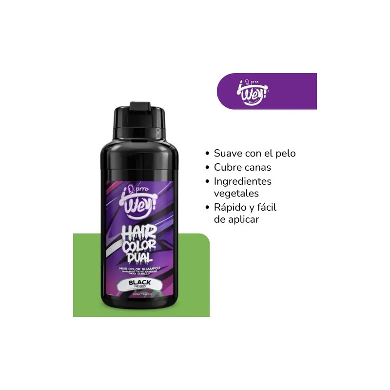 Qprro Wey Tinte Shampoo Express Cabello Cubre Canas 500ml