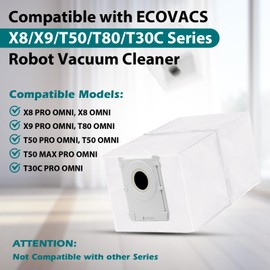 12 Staubbeutel Kompatibel mit Ecovacs Deebot X8 PRO OMNI/T50 OMNI/T50 PRO OMNI/T50 MAX PRO OMNI//T50 OMNI/T30C Pro Roboter Staubsauger, 3,5 L Große Kapazität Ersatzbeutel