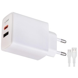 revolt Compact 2-Port USB Power Supply, USB-C PD 65W, USB-A QC 18W, GaN