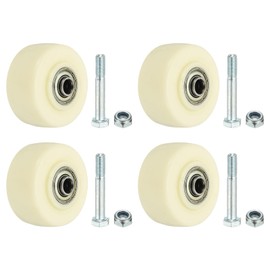 PATIKIL Office Chair Wheels 2.52 x 1.2, 4 Pack Caster Wheels Office Chair Replacement Smooth Quiet Rolling with Bearing for Hardwood Floor Carpet Storage Cart Rolling Cart, Yellow