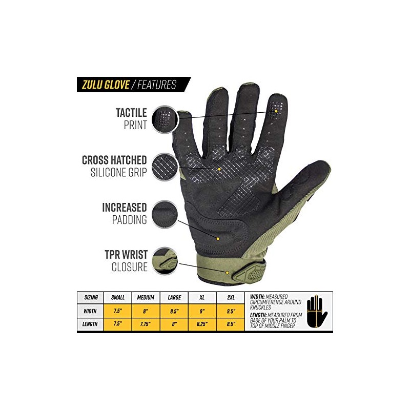 Valken Zulu Tactical Gloves, Protektoren Handschuhe, oliv, Größen:XXL