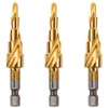 3 Pack - 4mm to 12mm Spiral Flute Step Drill