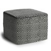 SIMPLIHOME Briella 18 Inch Boho Square Woven Outdoor/ Indoor Pouf