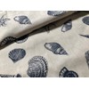Ocean Beach Shell Star Cotton Linen Nautical Fabric Natural Dark