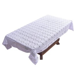 Yellow Weavesâ„¢ Designer Center Table Cloth Net Fabric 40 X 60 Inches (White)