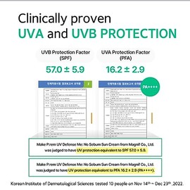 Make prem UV Defence me. Protector solar sin sebo, FPS 50 PA Reef Safe Korean Silky Texture Sunscreen con acabado mate y sin poros, protección UVAUVB 
