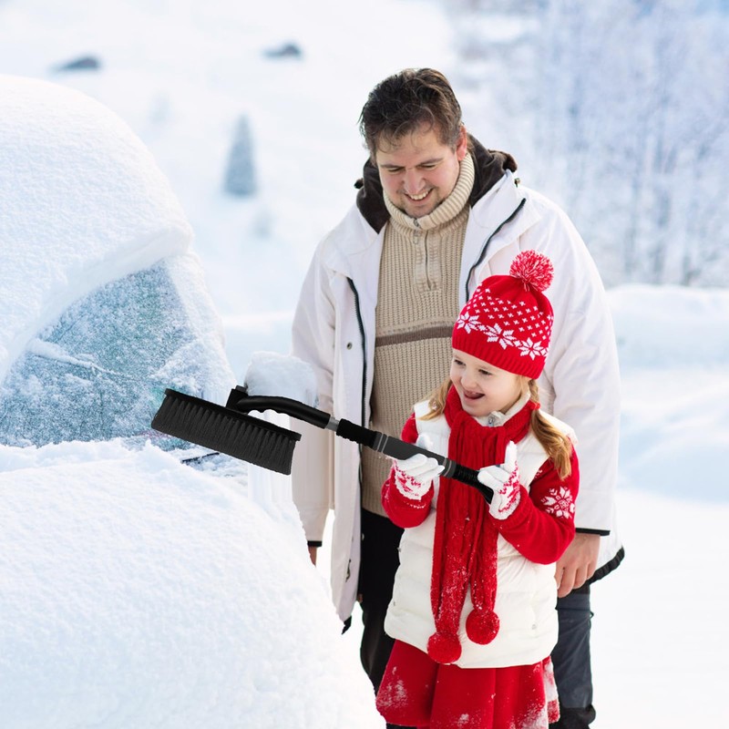 DTXYBC 3-in-1 Car Ice Scraper, Extendable Snow Removal Brush, Removable