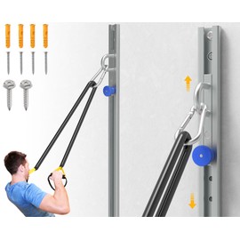 KOMOHOM Wall-Mounted Anchor Fitness System - Adjustable, Multi-Functional, Space Saving Home Gym Solution for Strength Training,Adjustable Workout Wall Anchor System Blue