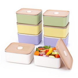 fecoqi 8 PCS Stainless Steel Food Storage Containers with Lids(20oz), Stainless steel Freezer Safe, Microwave Safe, Airtight Food Containers,For Meal Prep,Fruit,Snack, Leftovers
