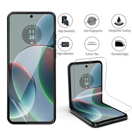 KZIOACSH Screen Protector for Motorola Razr 40, 2Pack Full Coverage HD Protector Film Anti-Fingerprint Anti-Scratch Support Fingerprint Touch Screen Protector Cover with Installation Tool