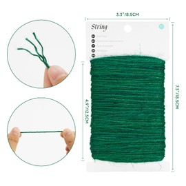 KINGLAKE 50m Garden Twine String Green, 2mm Jute Twine Craft String Twine for Crafts, Gift wrapping,Gardening,Packing,Christmas Decoration