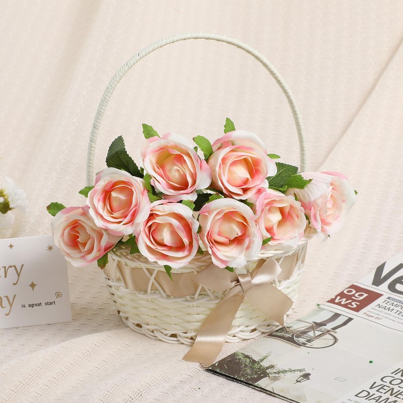 MAGICLULU Small Wicker Basket: Willow Flower Girl Basket Woven Willow