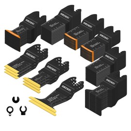 AMZWEI 118PCS Oscillating Tool Blades Metal Wood Cutting, Professional Curved Edge Oscillating Saw Blades with Titanium Multitool Blades, Compatible with Dewalt Milwaukee Ryobi Rockwell Fein Makita