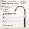 KENES Brushed Nickel Vessel Sink Faucet, Single Handle Tall Bathroom