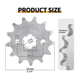 Moroxi 420 12T Motorcycle Front Engine Sprocket 17mm Compatible with 125cc140cc 160cc TaoTao Loncin Roketa Dirt Bike,Mini Bike,ATVs,Go Kart Sprocket