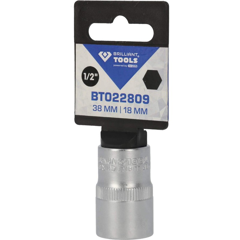 BRILLIANT TOOLS BT022809 1/2 Inch Hexagonal Socket, 18 mm [Powered