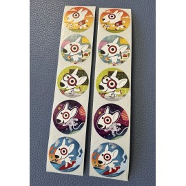 Lot 10 Target Bullseye Dog Retail Store Fun Sticker Decal Colorful Promo