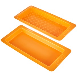 IBILI Set 2 MOLDES TURRON LISO+ROMBOS, Stainless Steel, orange, 23 x 10 x 2 cm, 2-Einheiten