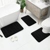 BYSURE BYSURE Black Memory Foam Bathroom Rug Set 3 Piece,