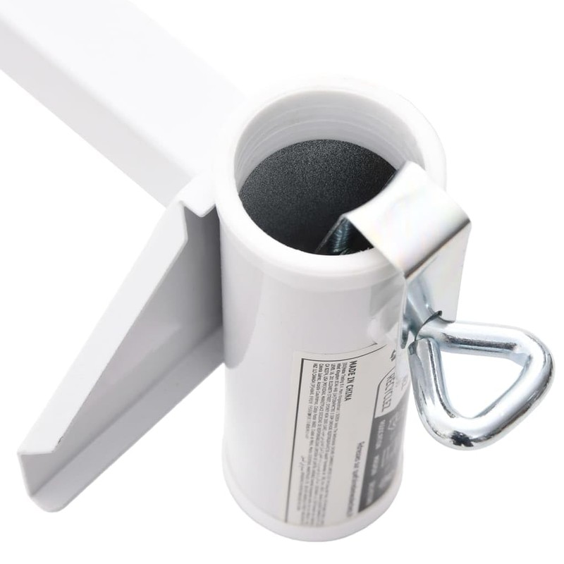 vidaXL White Umbrella Clamps for Balcony - 1.5" Steel Parasol