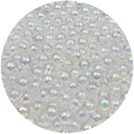 Daiyifiy 900 Pcs 6mm Acrylic Round Beads AB Colors Craft Beads Round Spacer Beads with Holes for DIY Craft Making Necklace Bracelet Earring Ornament(19- Transparent White)